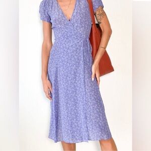 Realisation Par Lavender Floral Midi Dress